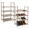 2 Pack Brown 4-Tier Narrow Shoe Rack for Entryway, Metal Free Standing Shelf Organizer for Closet (17 x 11 x 30 In)